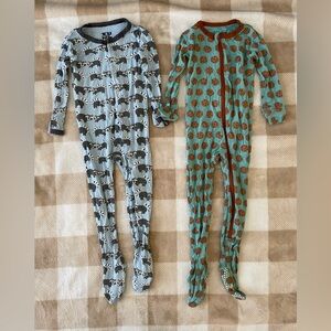 Kickee Pants set of two Racoon & Cookie bamboo onesies